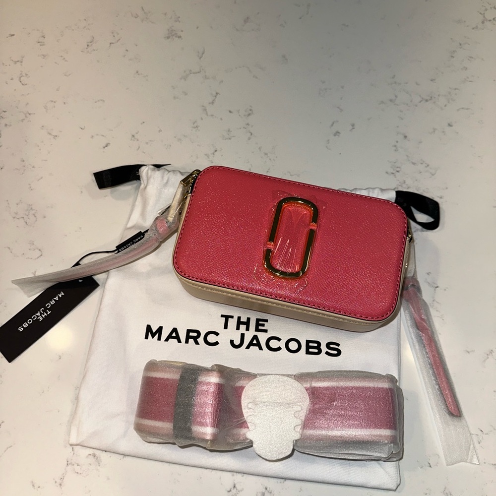 NWT Marc Jacobs Pink & Coral Snapshot Crossbody Bag - Picture 6 of 15